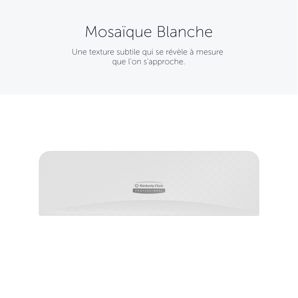 Façade Kimberly-Clark Professional™ ICON™ (58772), Mosaïque Blanche, pour distributeur de papier toilette standard horizontal à 2 rouleaux ; 1 façade par colis - 58772