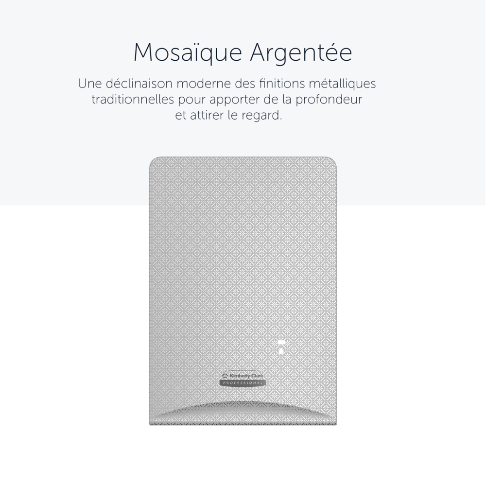 Façade Kimberly-Clark Professional™ ICON™ (58764), Mosaïque Argentée, pour Distributeur électronique de savon et de désinfectant ; 1 façade par colis - 58764