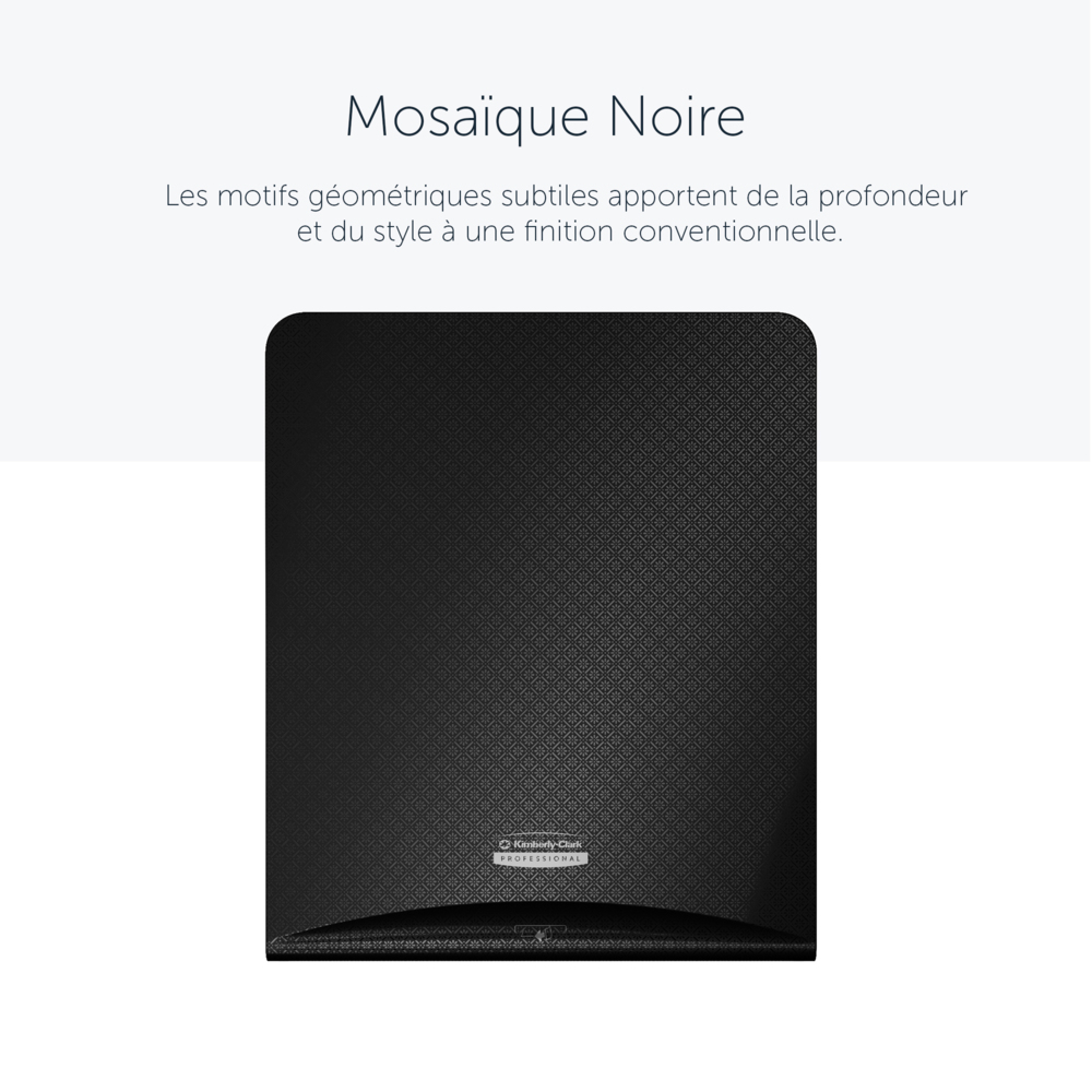 Façade Kimberly-Clark Professional™ ICON™ (58780), Mosaïque Noire, pour distributeur électronique d'essuie-mains en rouleau ; 1 façade par colis - 58780