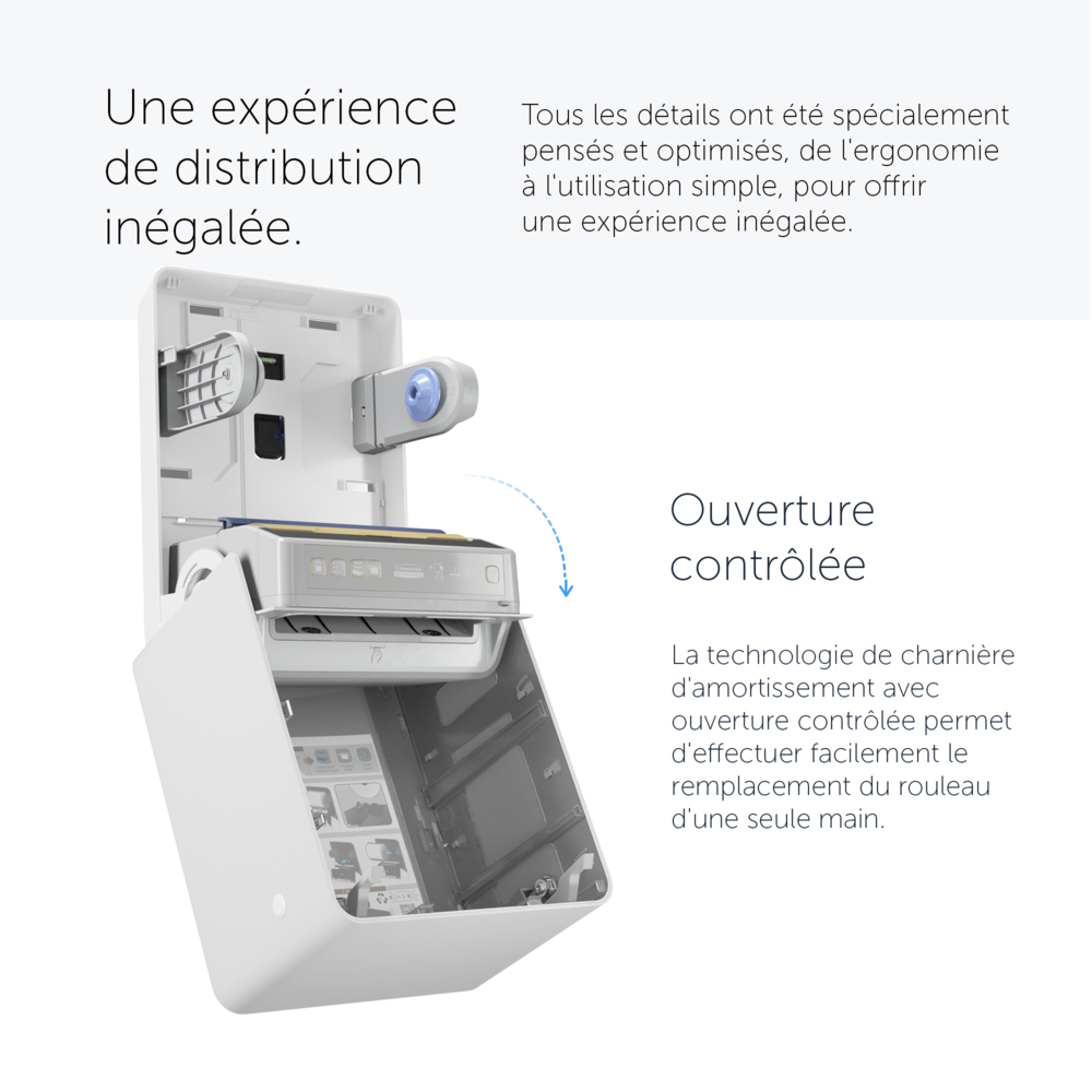 Distributeur électronique d'essuie-mains Kimberly-Clark Professional™ ICON™ (53940), boîtier blanc avec façade Mosaïque Blanche ; 1 distributeur et façade par colis - 53940