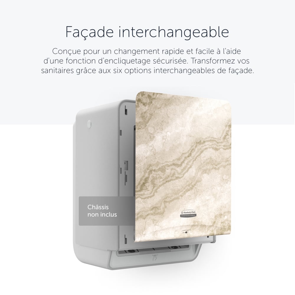 Façade Kimberly-Clark Professional™ ICON™ (58790), Marbre Chaud, pour distributeur électronique d'essuie-mains en rouleau ; 1 façade par colis - 58790