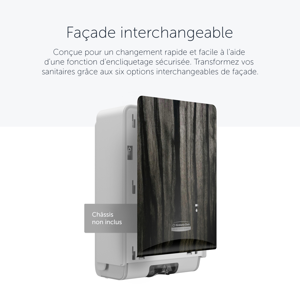Façade Kimberly-Clark Professional™ ICON™ (58834), Bois d'Ébène, pour Distributeur électronique de savon et de désinfectant ; 1 façade par colis - 58834