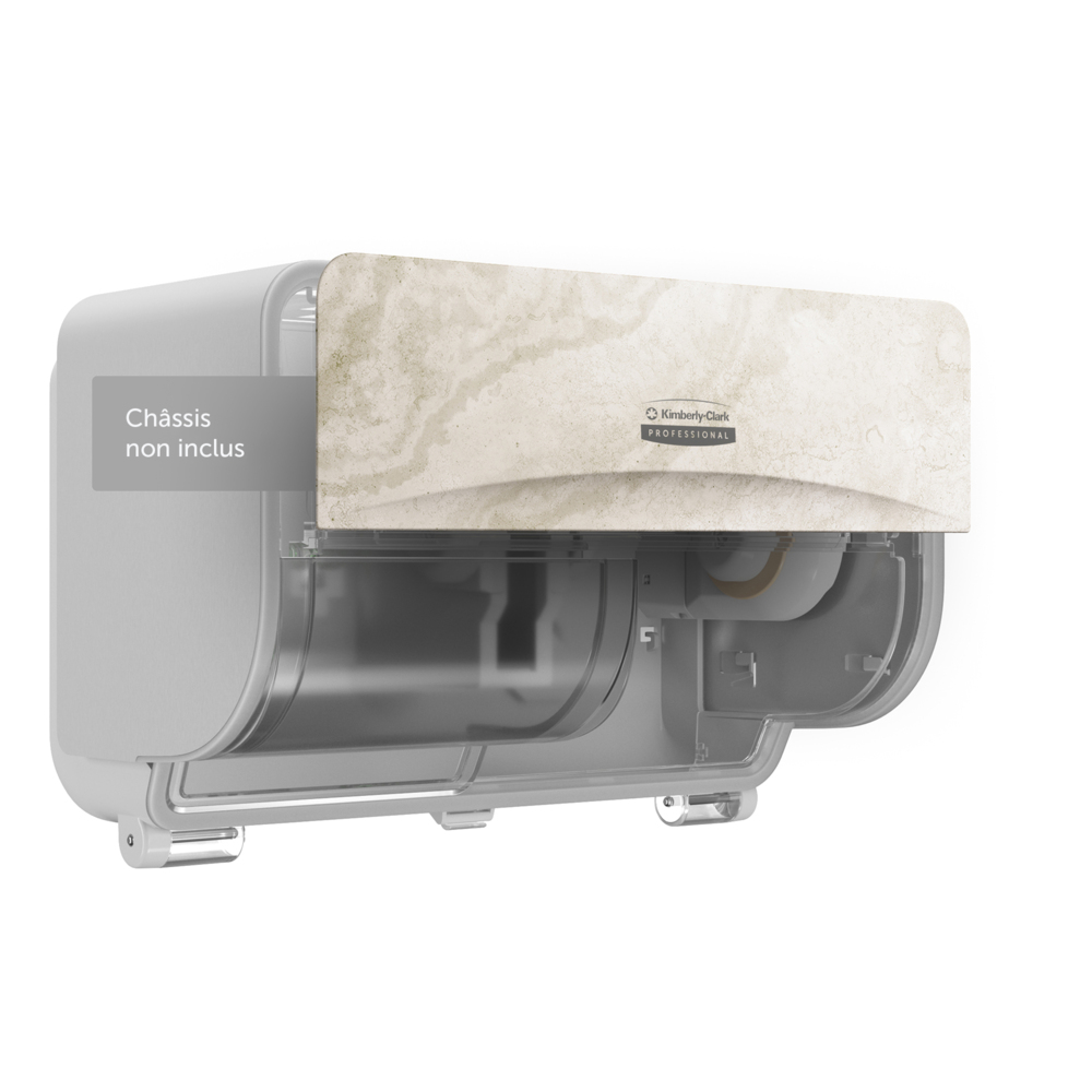 Kimberly-Clark Professional™ ICON™-Blende (58792) im Design „Warmer Marmor“, für Standard-Toilettenpapierspender mit 2 horizontalen Rollen; 1 Blende pro Verkaufseinheit - 58792
