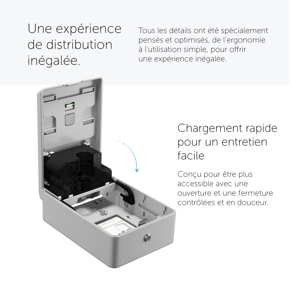 Distributeur électronique de savon et de désinfectant Kimberly-Clark Professional™ ICON™ (53694), boîter gris avec façade Mosaïque Argentée ; 1 distributeur et façade par colis - 53694