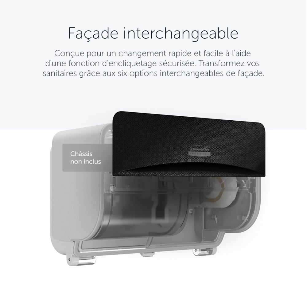 Façade Kimberly-Clark Professional™ ICON™ (58782), Mosaïque Noire, pour distributeur de papier toilette standard horizontal à 2 rouleaux ; 1 façade par colis - 58782