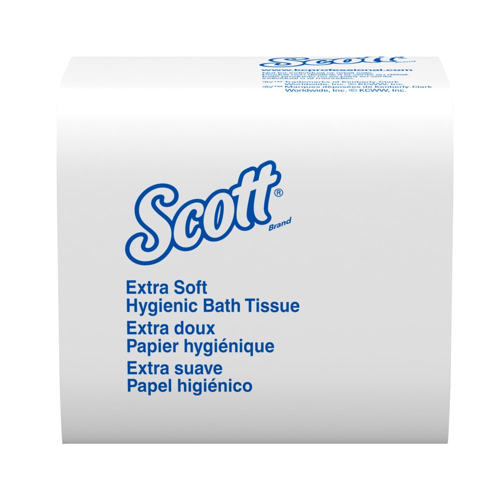 Papier hygiénique en feuille grande capacité Scott® (48280), 2 épaisseurs, blanc, distribution simple, (250 feuilles/paquet, 36 paquets/caisse, 9 000 feuilles/caisse) - 48280