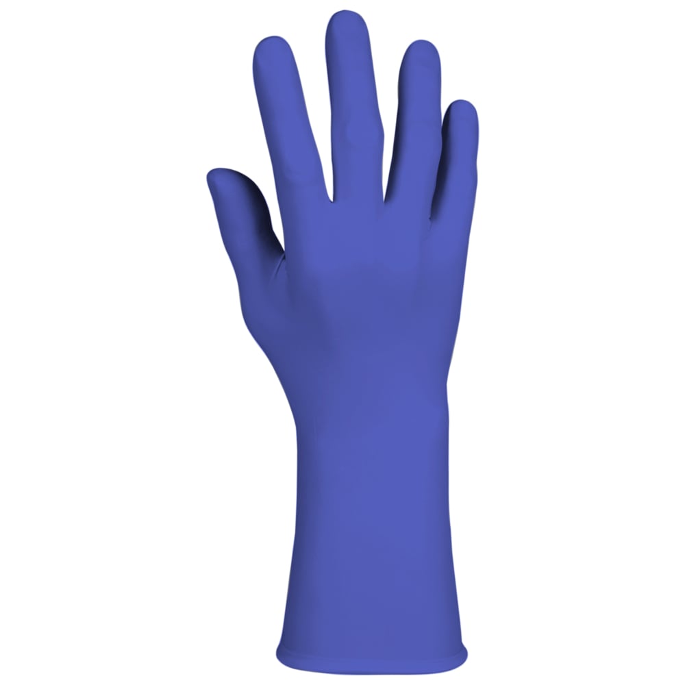 Kimtech™ G3 Sapphire Nitrile Gloves (55875), ISO Class 3 or Higher Cleanrooms, High Tack Grip, Ambidextrous, 12", XS, Double Bagged, 100/Bag, 10 Bags, 1,000 Gloves/Case - 55875