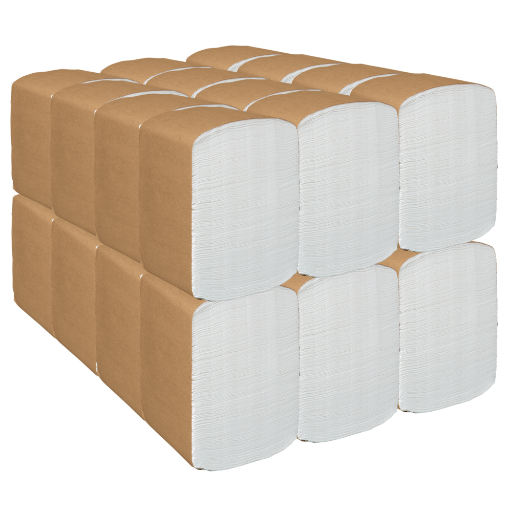 Serviettes de table en papier Scott® (98740), jetables, blanches, pliées en huit, 1 épaisseur, 12 x 13 (dépliées), 24 paquets de 250 serviettes de table (6 000/caisse);Serviettes de table en papier Scott (98740), jetables, blanches, pliées en huit, 1 épaisseur, 12 x 17 (dépliées), 24 paquets de 250 serviettes de table (6 000/caisse) - 98740