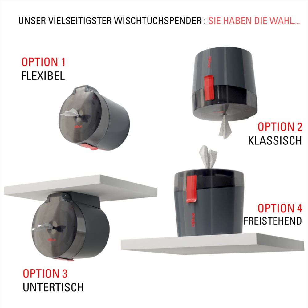 WypAll® Reach PLUS™ General Clean™ Centrefeed-dispenser 6521 - dispenser voor rollen witte of blauwe poetsdoeken - 1 dispenser voor poetsdoeken - 6521