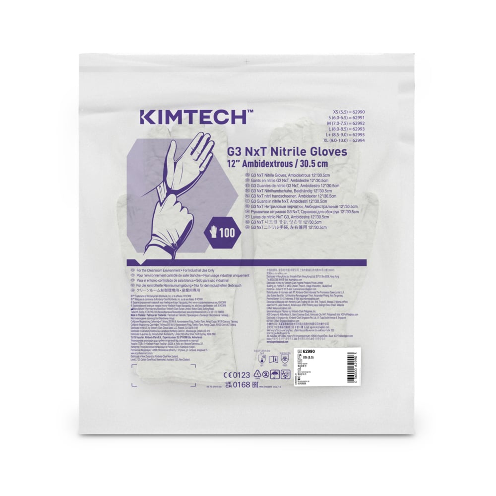 Kimtech™ G3 NxT beidhändig tragbare Nitril-Handschuhe 62990 – Weiß, XS, 10 Beutel x 100 Handschuhe (1.000 Handschuhe), Länge: 30,5 cm - 62990
