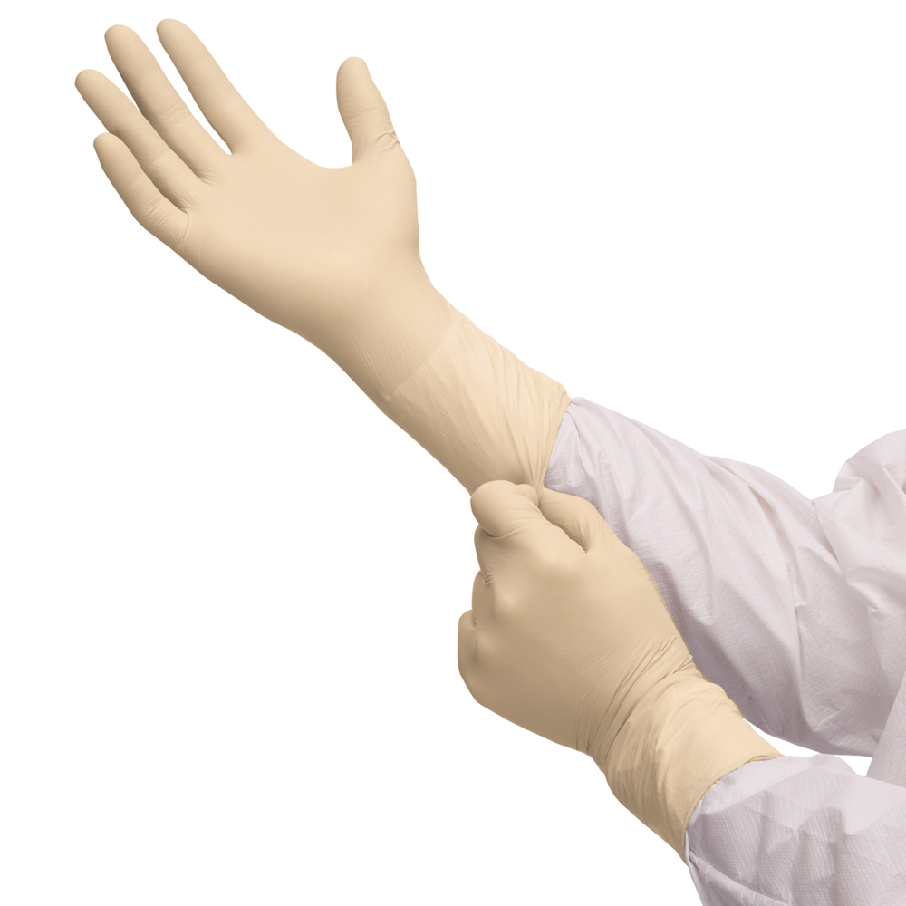 Gants ambidextres en latex Kimtech™ G3 56813 (anciennement HC225) - Couleur naturelle, S, 10 sachets de 100 gants (1 000 gants), longueur 30,5 cm - 56813