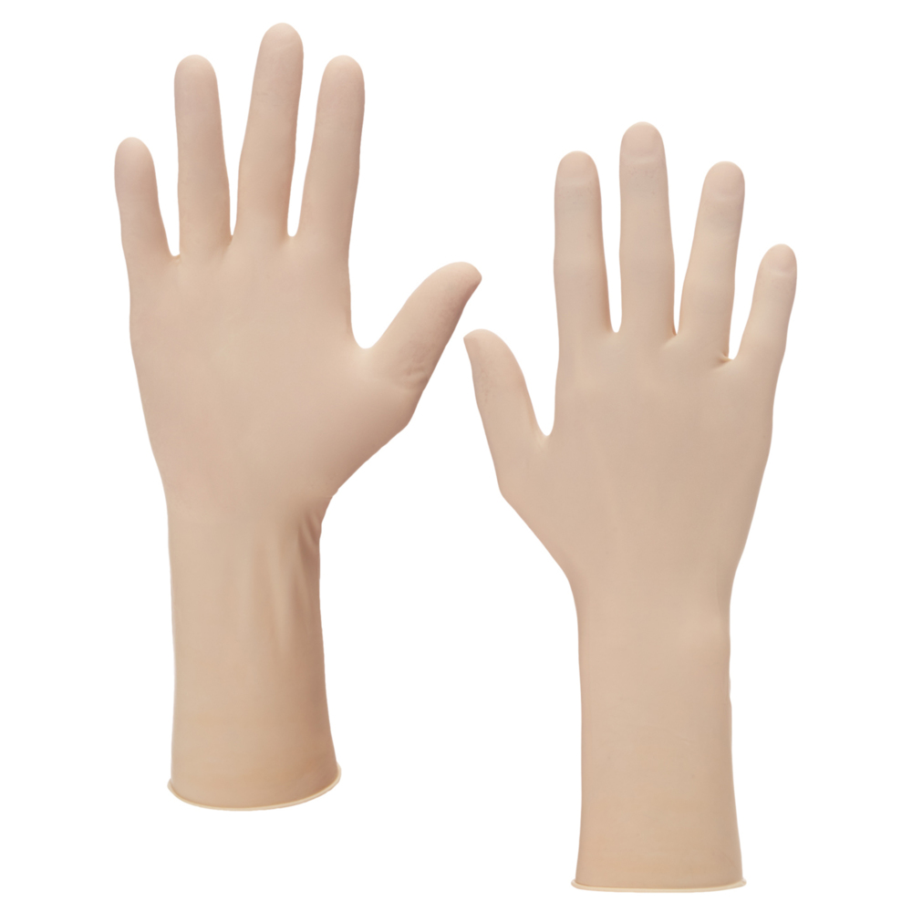 Kimtech™ G3 beidhändig tragbare Latexhandschuhe 56815 (vorher HC445) – Natur, L, 10 Beutel x 100 Handschuhe (1.000 Handschuhe), Länge: 30,5 cm - 56815
