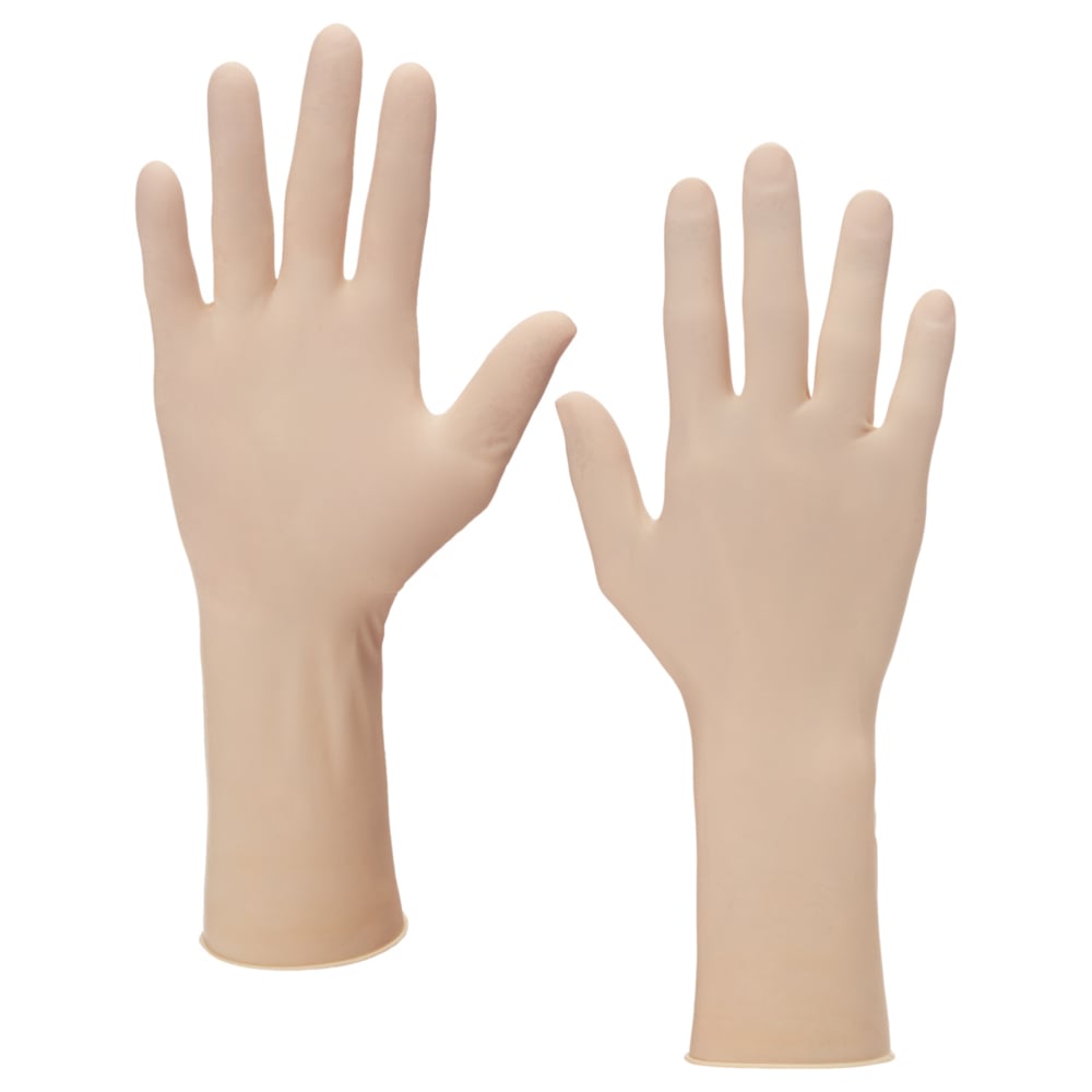 Kimtech™ G3 handspezifische sterile Latexhandschuhe 56842 (vorher HC1310S) – Natur, Größe 10, 10 Beutel x 20 Paar (200 Paare/400 Handschuhe), Länge: 30,5 cm - 56842