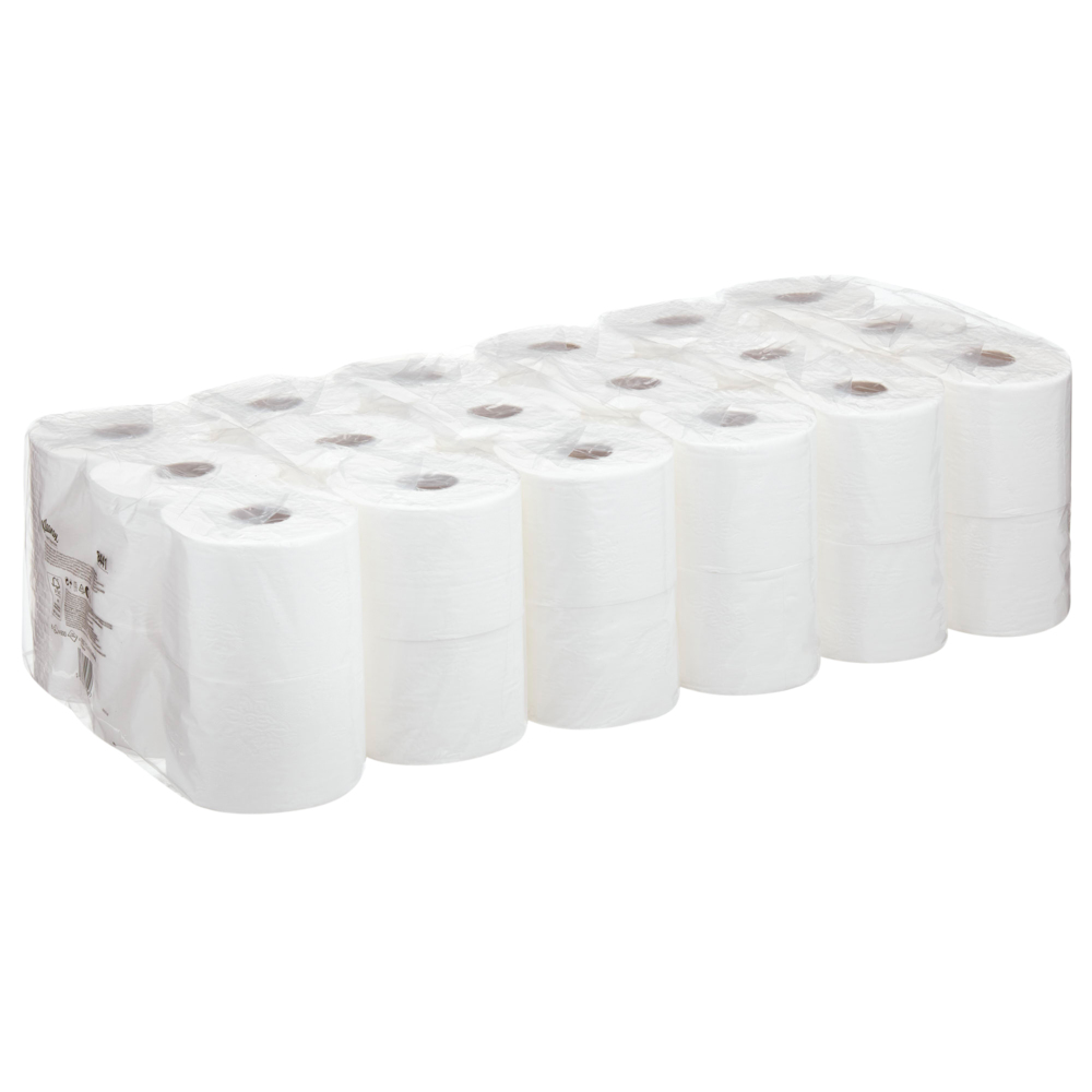 Rouleaux de papier toilette standard Kleenex® 8441 - Papier toilette 2 plis - 6 paquets de 6 rouleaux x 600 feuilles de papier toilette blanc (36 rouleaux/21 600 feuilles au total) - 8441