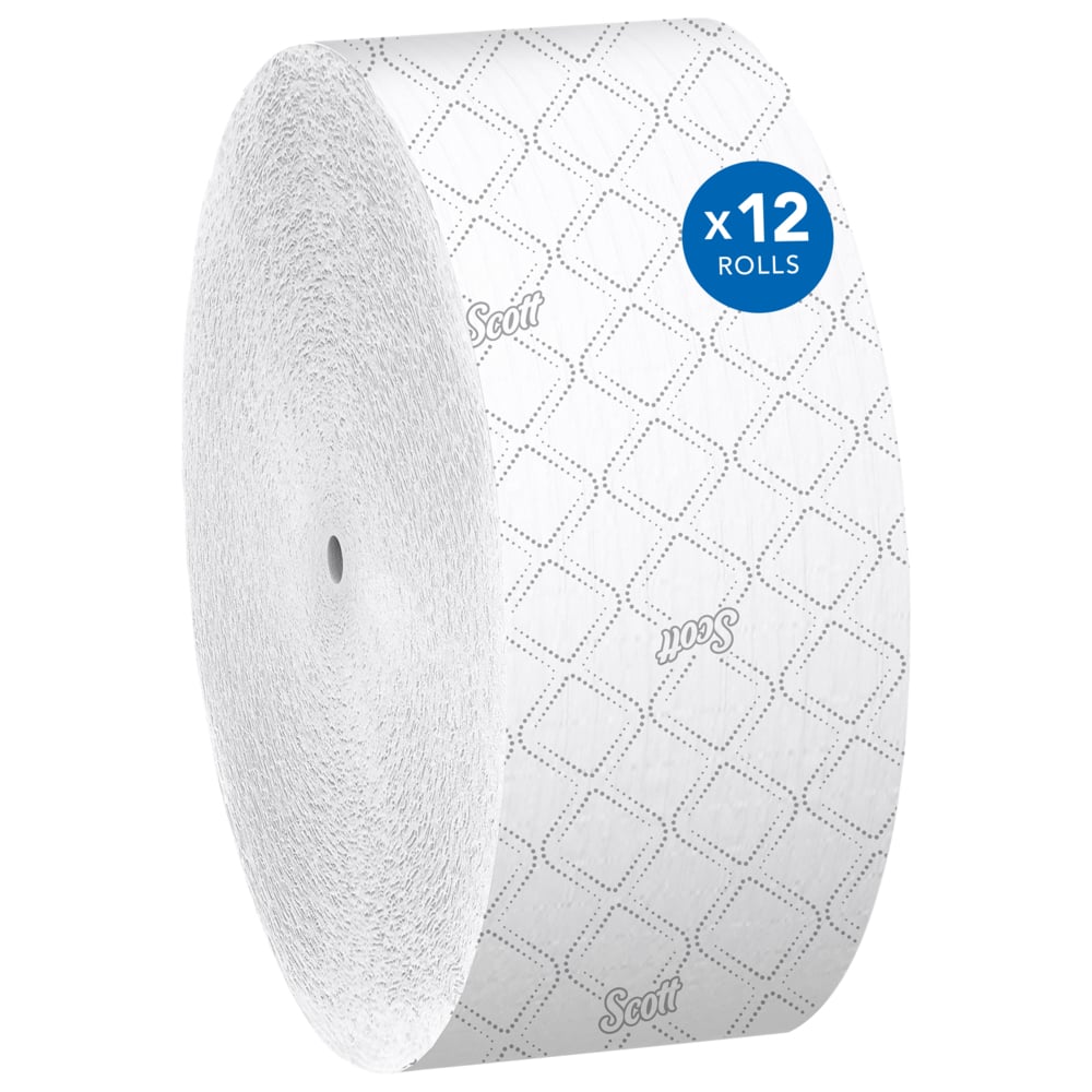 Scott® Coreless High-Capacity Jumbo Roll Toilet Paper (07006), with Elevated Design, 2-Ply, White, (1,150'/Roll, 12 Rolls/Case, 13,800'/Case) - 07006