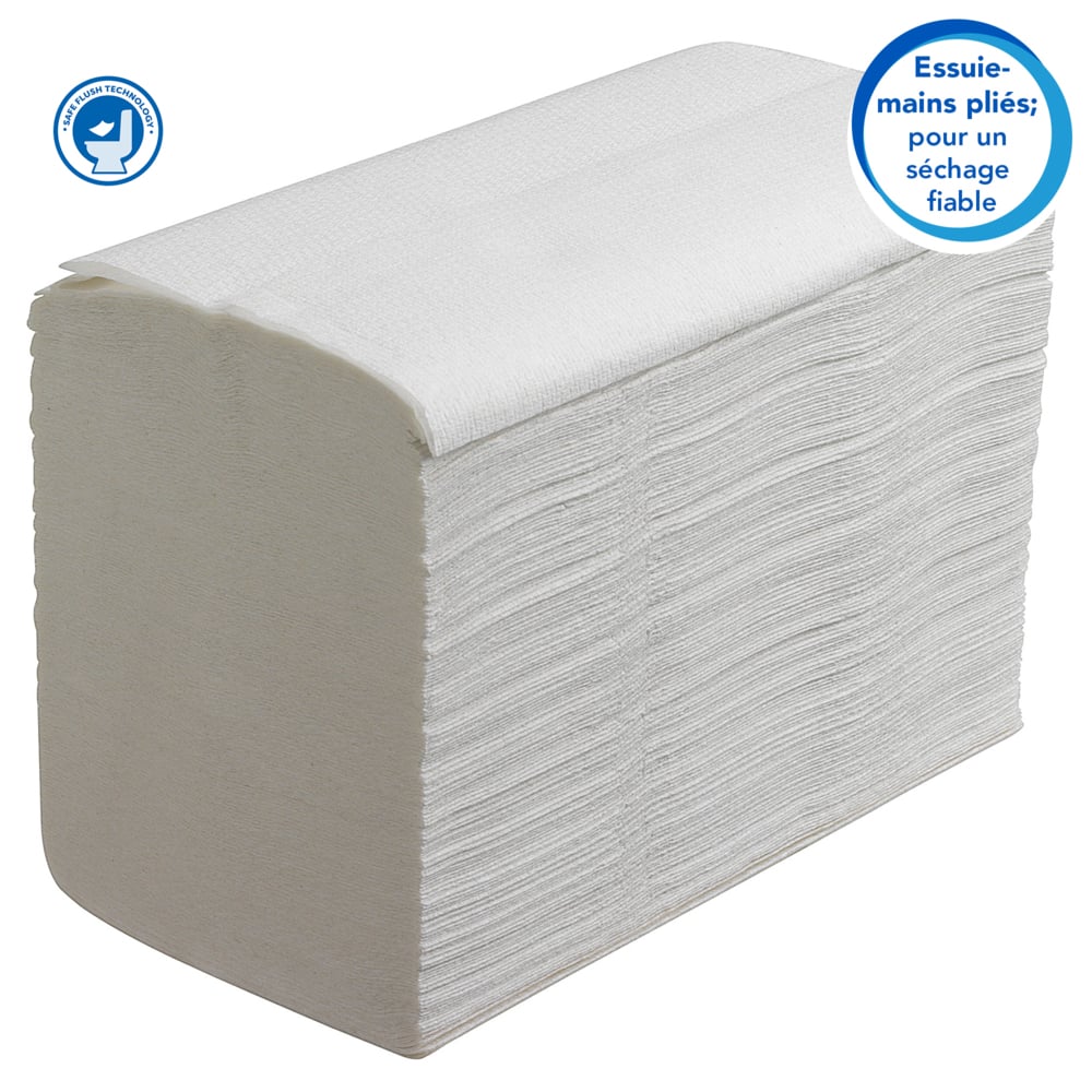 Scott® Control™ Смываемые сложенные полотенца для рук, код 6659, 15 упаковок x 322 белых однослойных полотенец (итого 4830 шт.) - 6659