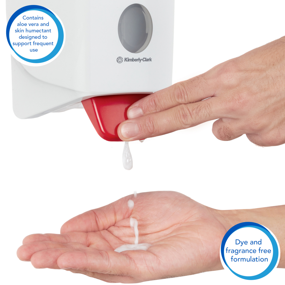 Mousse hydroalcoolique pour les mains Scott® Control™ 6392 - 6 recharges de désinfectant transparent pour les mains de 1 litre (6 litres au total) - 6392