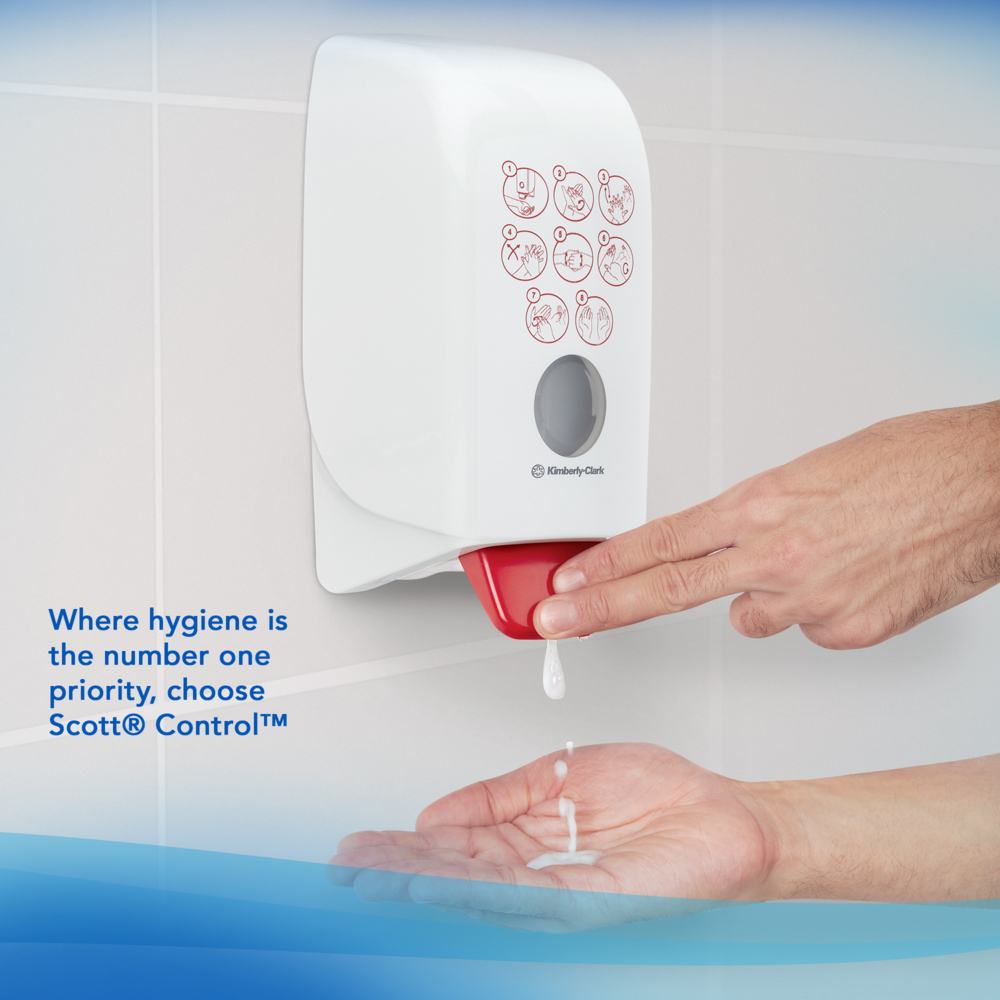 Mousse hydroalcoolique pour les mains Scott® Control™ 6392 - 6 recharges de désinfectant transparent pour les mains de 1 litre (6 litres au total) - 6392