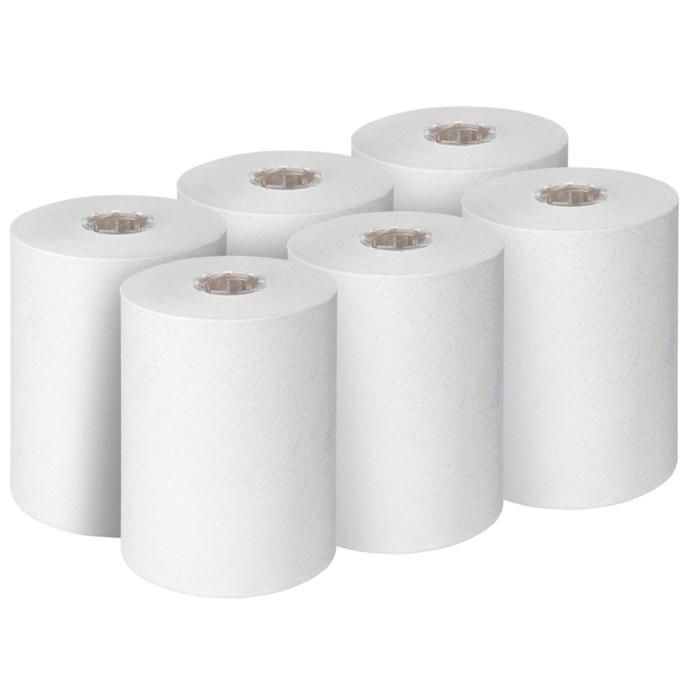 Scott® Control™ Slimroll™ Rolled Hand Towels 6623 - Disposable Hand Towels - 6 Paper Towel Rolls x 165m White Paper Hand Towels (990m Total) - 6623