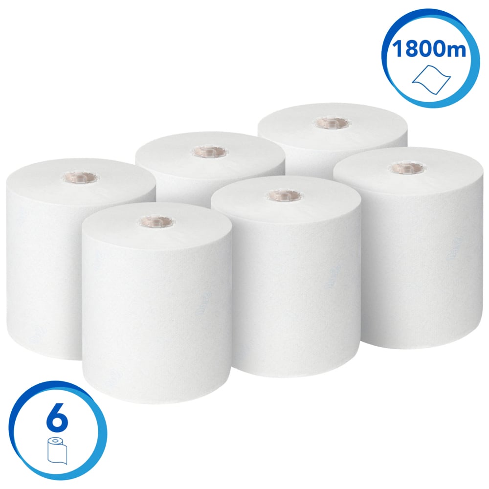 Essuie-mains roulés Scott® Control™ 6622 – Essuie-mains jetables – 6 rouleaux d'essuie-mains en papier x 300 m d'essuie-mains en papier blanc (1 800 m au total) - 6622