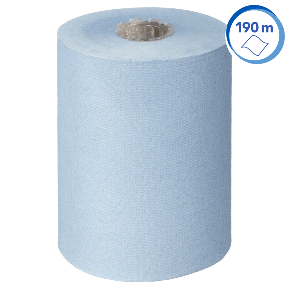 Scott® Essential™ Slimroll™ Rolled Hand Towels 6696 - Blue Paper Towels - 6 x 190m Paper Towel Rolls (1,140m total) - 6696