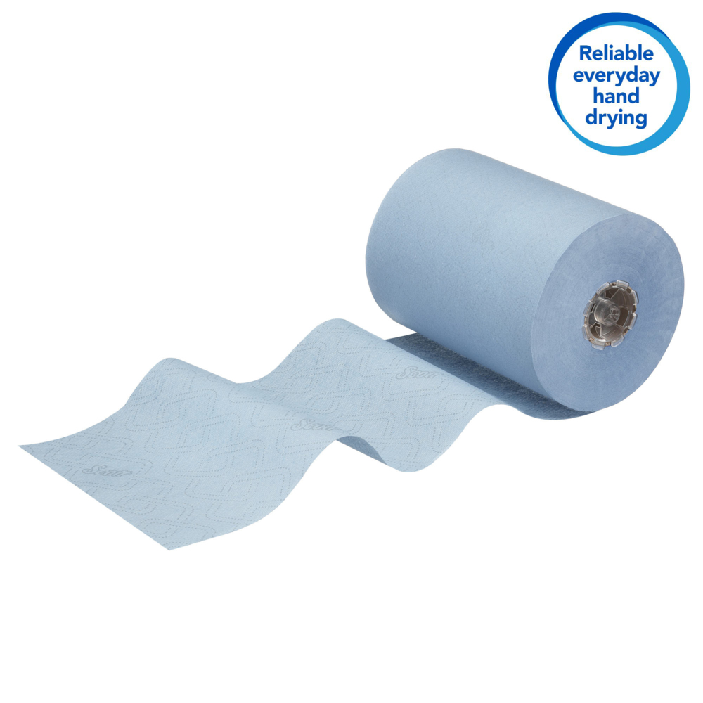 Scott® Essential™ Slimroll™ Rolled Hand Towels 6696 - Blue Paper Towels - 6 x 190m Paper Towel Rolls (1,140m total) - 6696