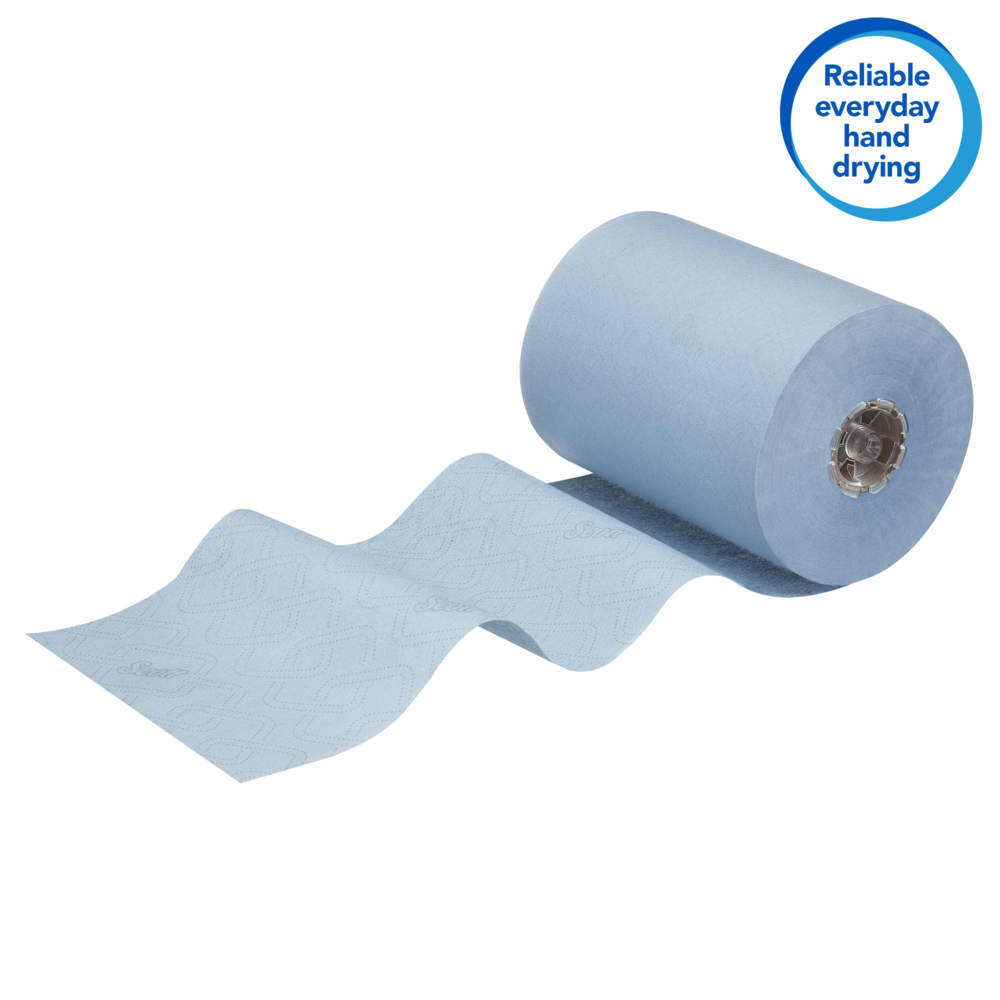 Scott® Essential™ Slimroll™ handdoeken op rol 6696 - blauwe papieren handdoeken - 6 papieren handdoekrollen van 190 m (in totaal 1140 m) - 6696