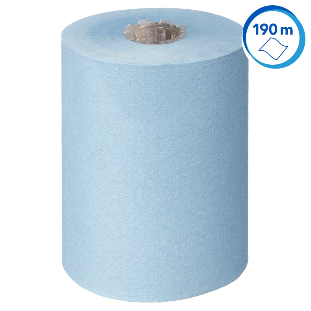 Scott® Essential™ Slimroll™ Rolled Hand Towels 6696 - Blue Paper Towels - 6 x 190m Paper Towel Rolls (1,140m total) - 6696