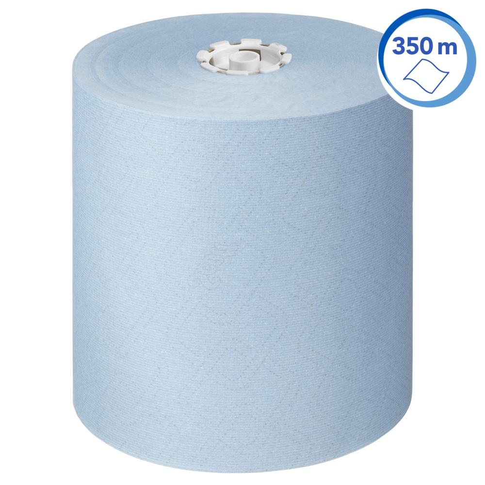 Essuie-mains roulés Scott® Essential™ 6692 - Essuie-mains en papier bleu - 6 x rouleaux de 350 m d'essuie-mains en papier (2 100m au total) - 6692