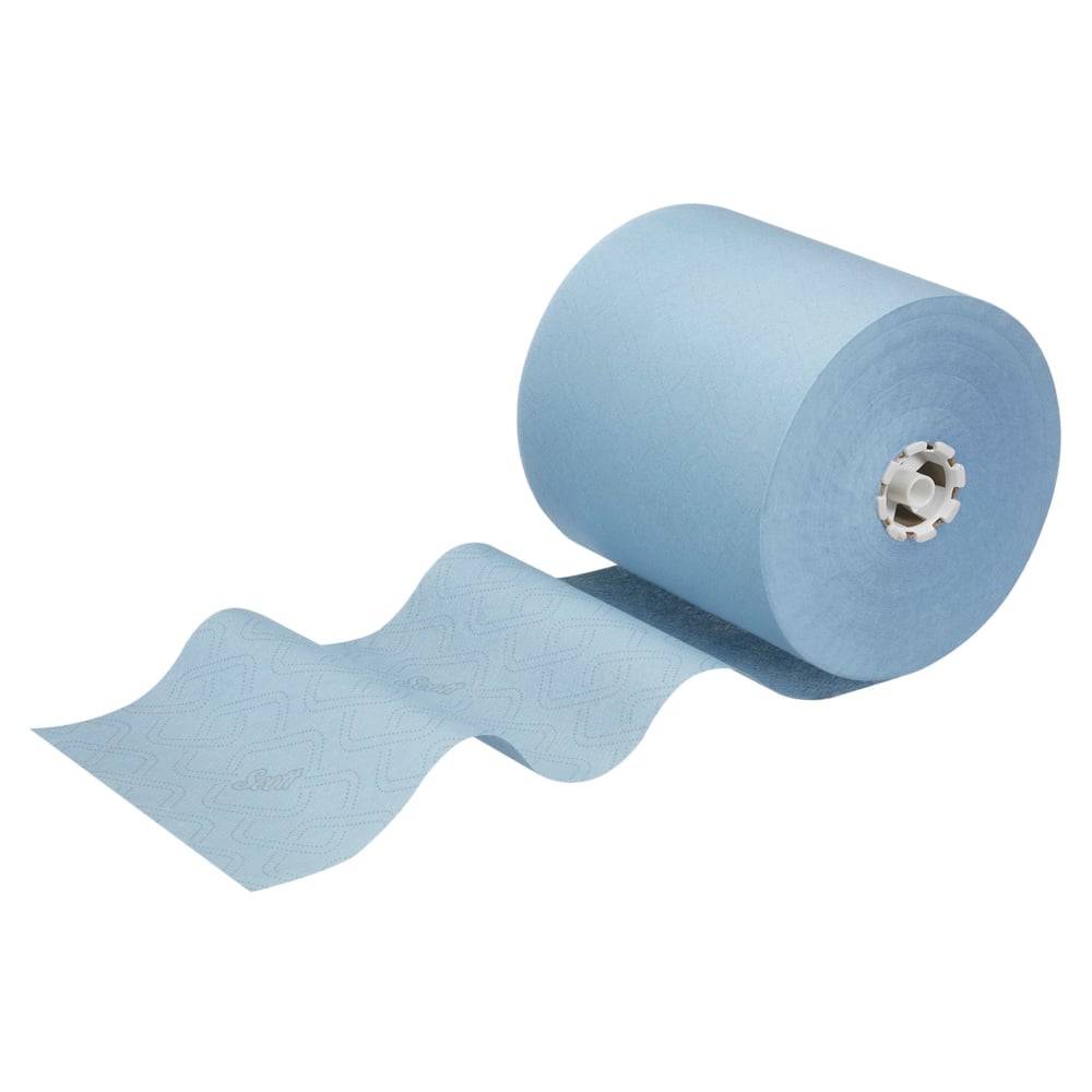 Essuie-mains roulés Scott® Essential™ 6692 - Essuie-mains en papier bleu - 6 x rouleaux de 350 m d'essuie-mains en papier (2 100m au total) - 6692