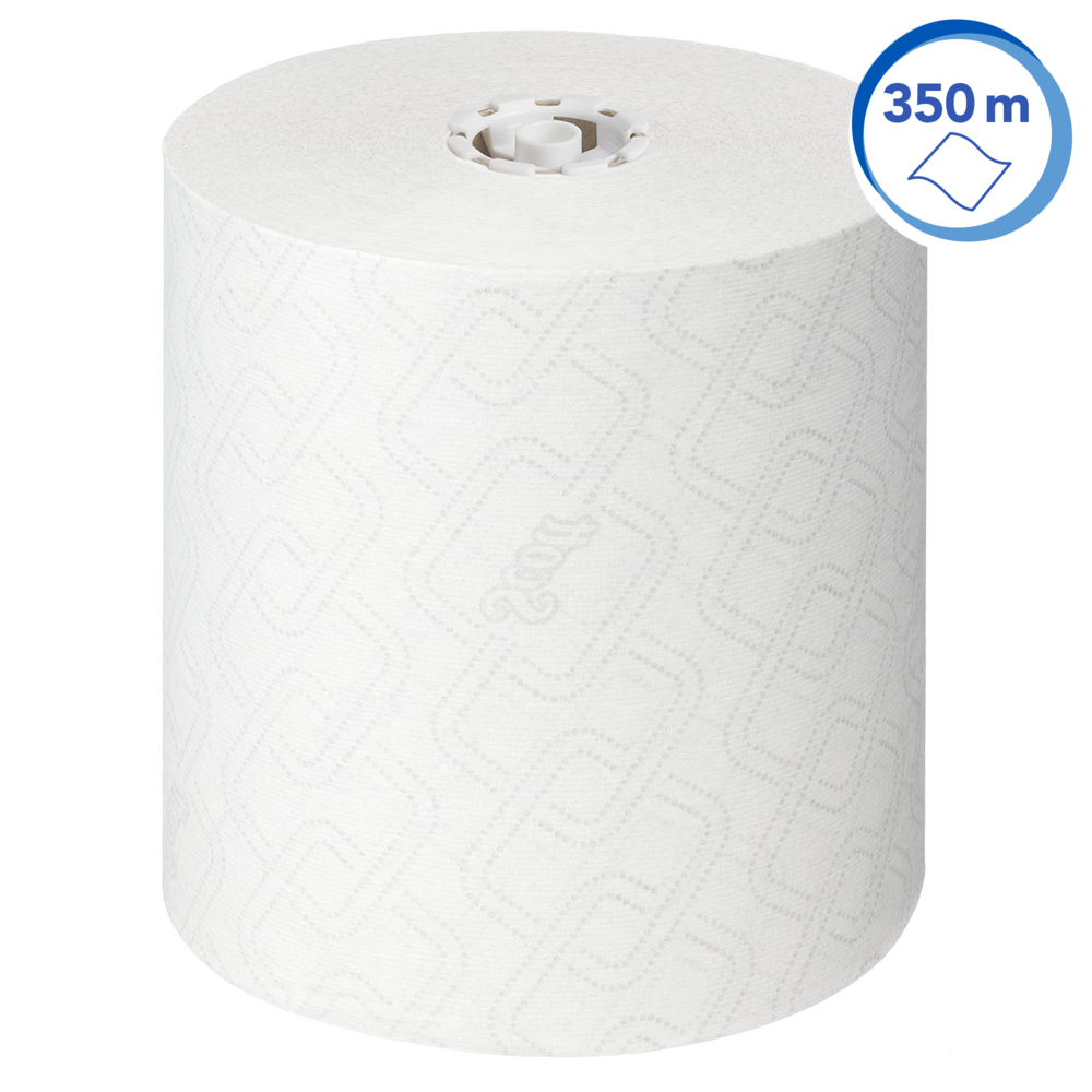 Scott® Essential™ Рулонные бумажные полотенца для рук, код 6691, 6 рулонов x 350 м белой однослойной бумаги (всего 2100 м) - 6691