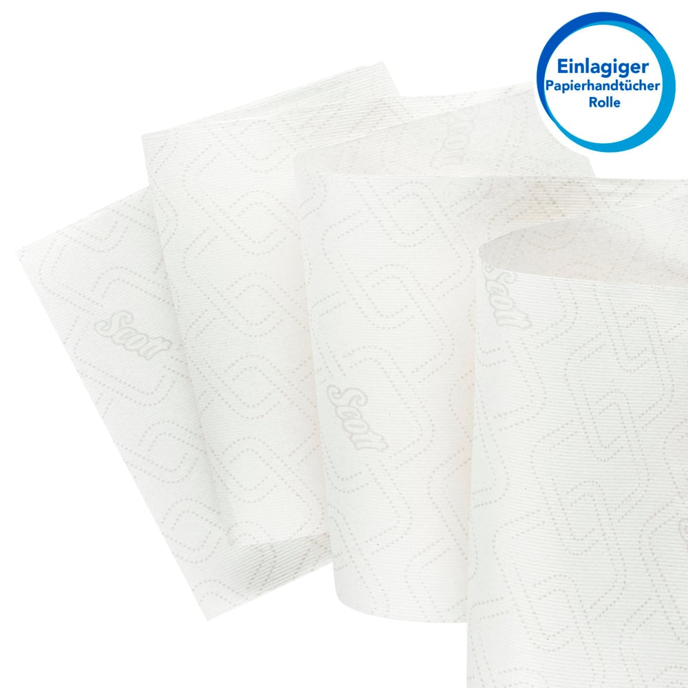 Scott® Essential™ Рулонные бумажные полотенца для рук, код 6691, 6 рулонов x 350 м белой однослойной бумаги (всего 2100 м) - 6691