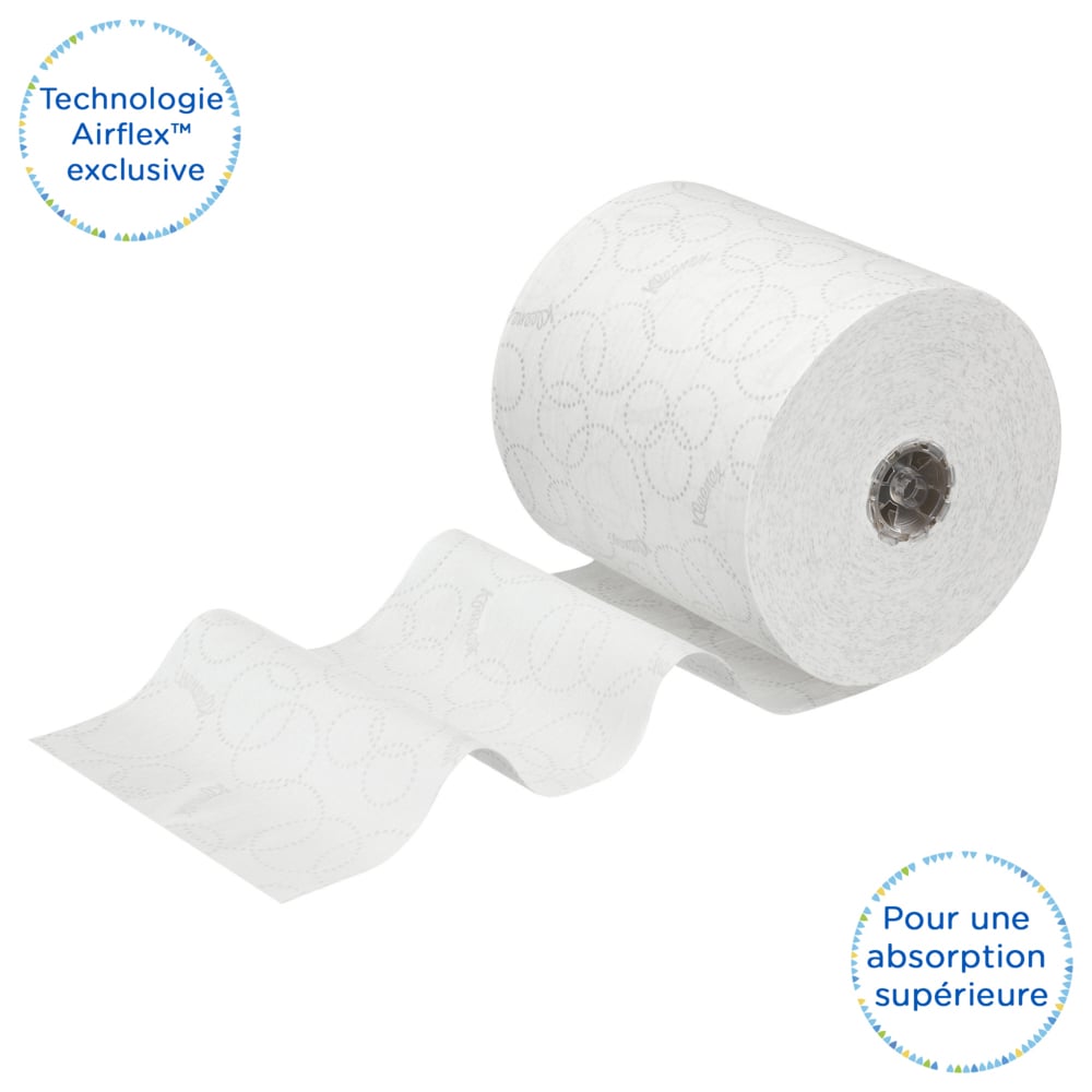 Essuie-mains roulés Kleenex® Ultra™ 6780 - Essuie-mains roulés 2 épaisseurs - 6 x rouleaux d'essuie-mains en papier blanc de 150 m - 6780