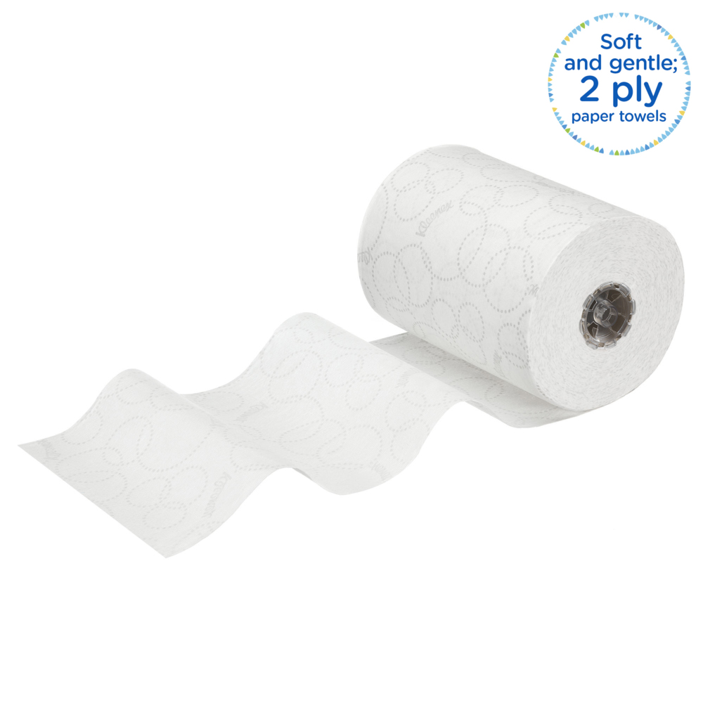 Papel secamanos en rollo Kleenex® Ultra™ Slimroll™ 6781 - Secamanos en rollo de 2 capas - 6 rollos de papel secamanos en blanco x 100 m - 6781