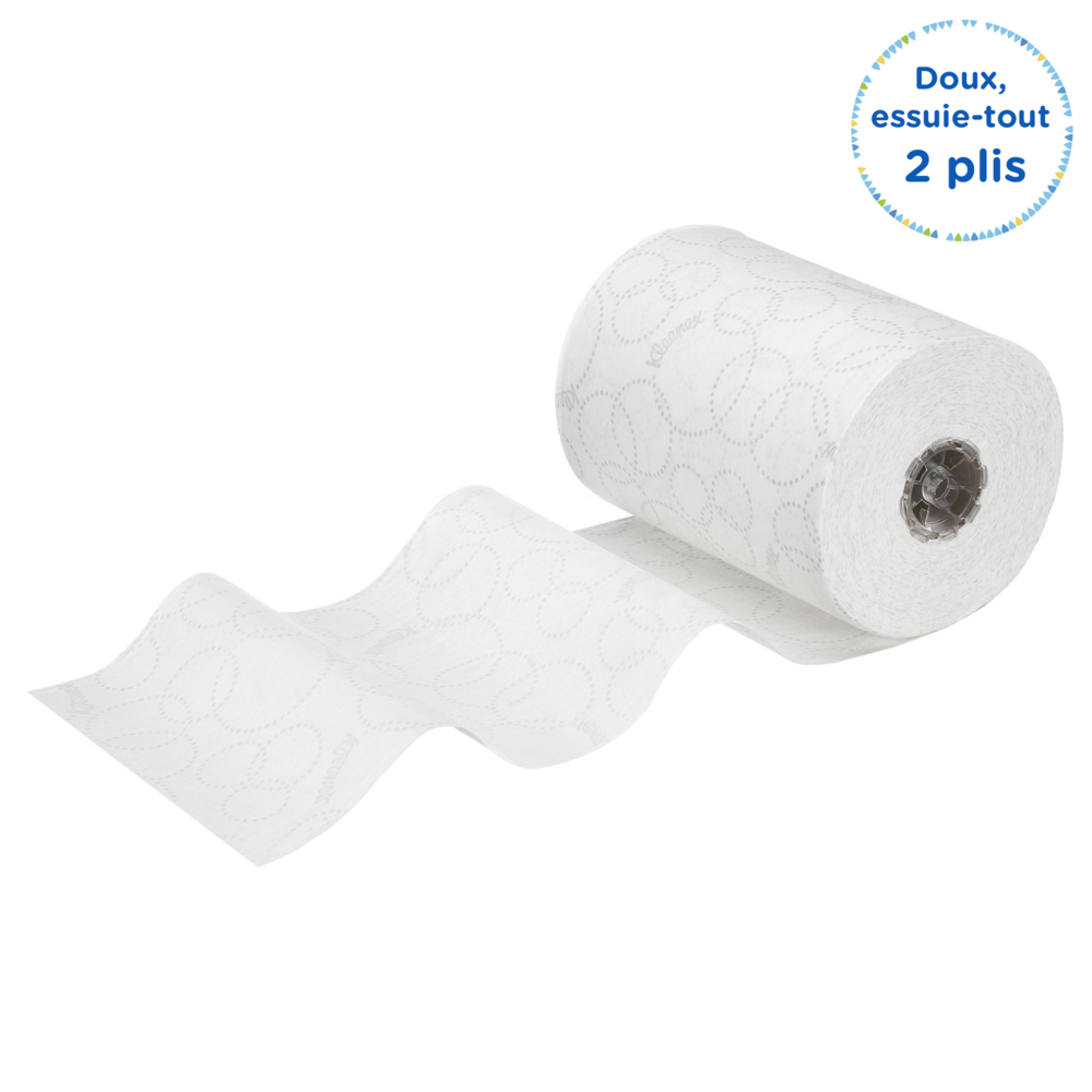 Kleenex® Ultra™ Slimroll™ papieren handdoeken op rol 6781 - 2-laagse handdoeken op rol - 6 witte papieren handdoekrollen van 100 m - 6781