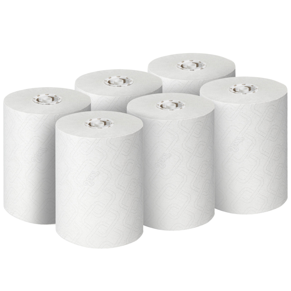 Essuie-mains roulés extra-résistants Scott® Control™ 6626 - Essuie-mains en papier - 6 x rouleaux de 300 m d'essuie-mains en papier blanc (1 800 m au total) - 6626