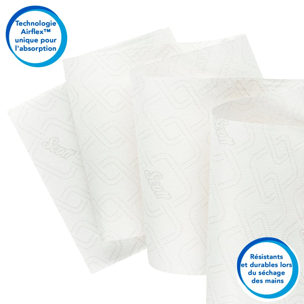 Essuie-mains roulés extra-résistants Scott® Control™ 6626 - Essuie-mains en papier - 6 x rouleaux de 300 m d'essuie-mains en papier blanc (1 800 m au total) - 6626