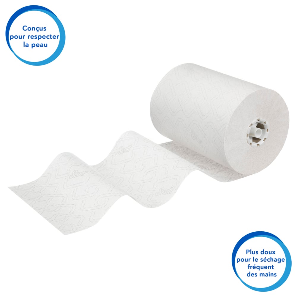 Essuie-mains roulés extra-résistants Scott® Control™ 6626 - Essuie-mains en papier - 6 x rouleaux de 300 m d'essuie-mains en papier blanc (1 800 m au total) - 6626