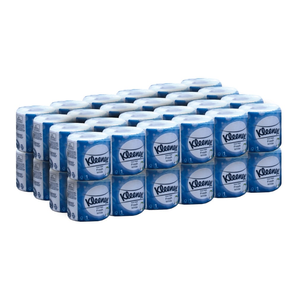 Kleenex® Standard Roll Toilet Tissue 6416 - Individually Wrapped Toilet Roll - 48 Rolls x 350 White, 2 Ply Toilet Paper Sheets (16,800 Sheets) - 6416