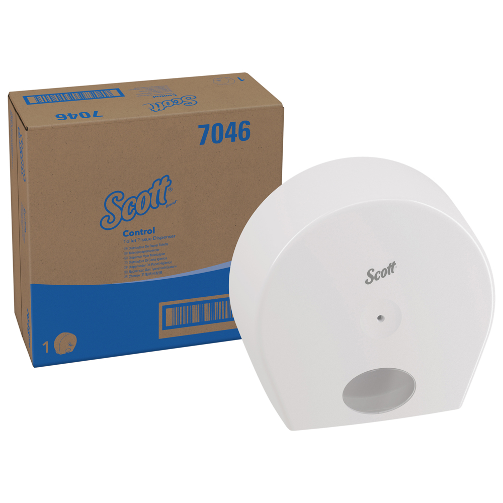 Scott® Control Centerpull Toilet Paper Dispenser (7046), White, 1 Dispenser / Case - 7046