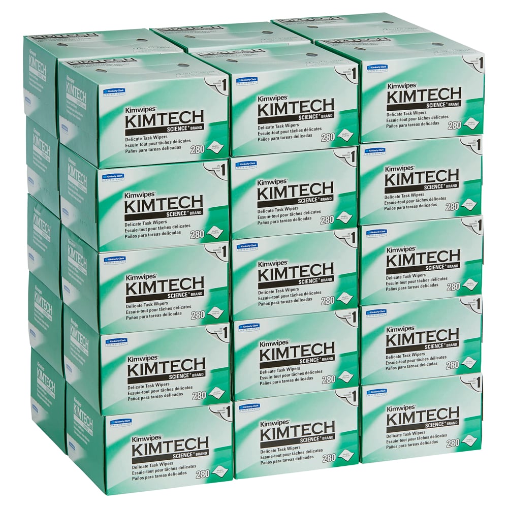 KIMTECH SCIENCE® KIMWIPES® (34120), Delicate Task Wipers, 30 Boxes / Case, 280 Wipes / Box (8400 Wipes) - 991034120