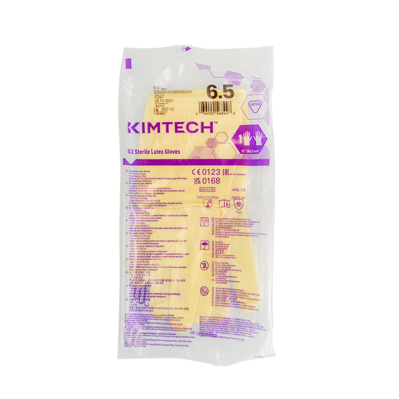Kimtech™金特™G3无菌乳胶手套12"，6.5，乳白色，20双／袋，10袋／箱 - S062264987