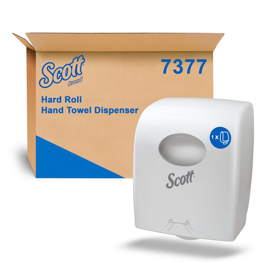 SCOTT® Hard Roll Towel Dispenser (7377), Hand Towel Dispenser, 1 White Paper Hand Towel Dispenser Unit / Case - S057425448