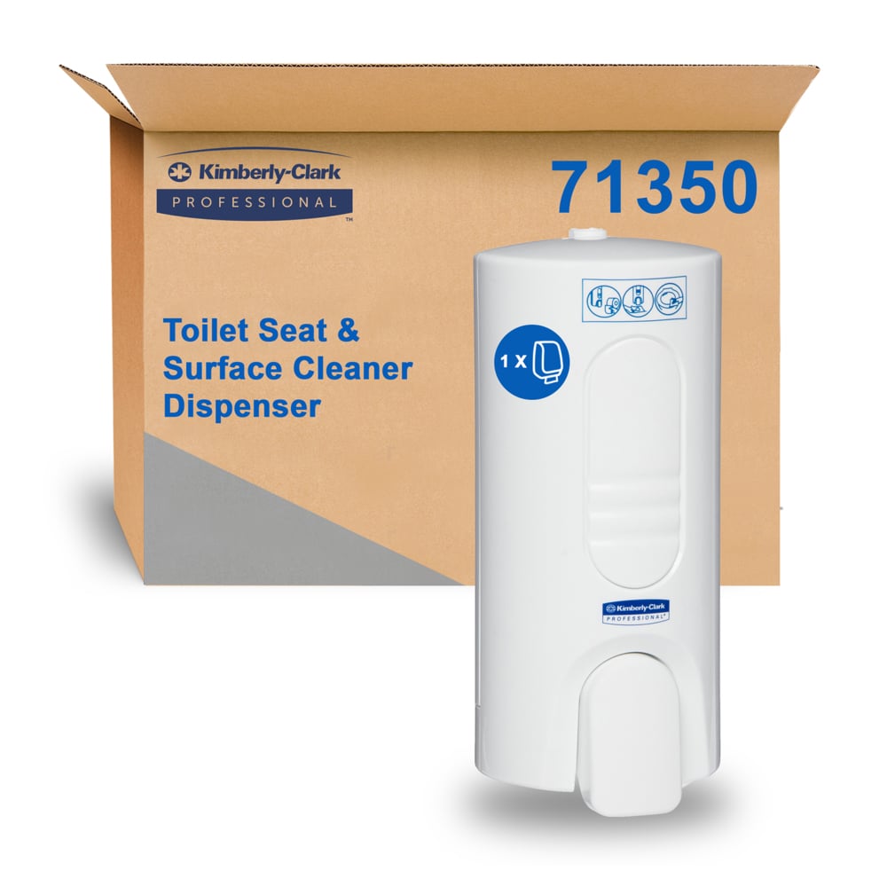 Kimberly-Clark Professional® Toilet Seat & Surface Cleaner Dispenser (71350), White, 1 Dispenser / Case - 71350