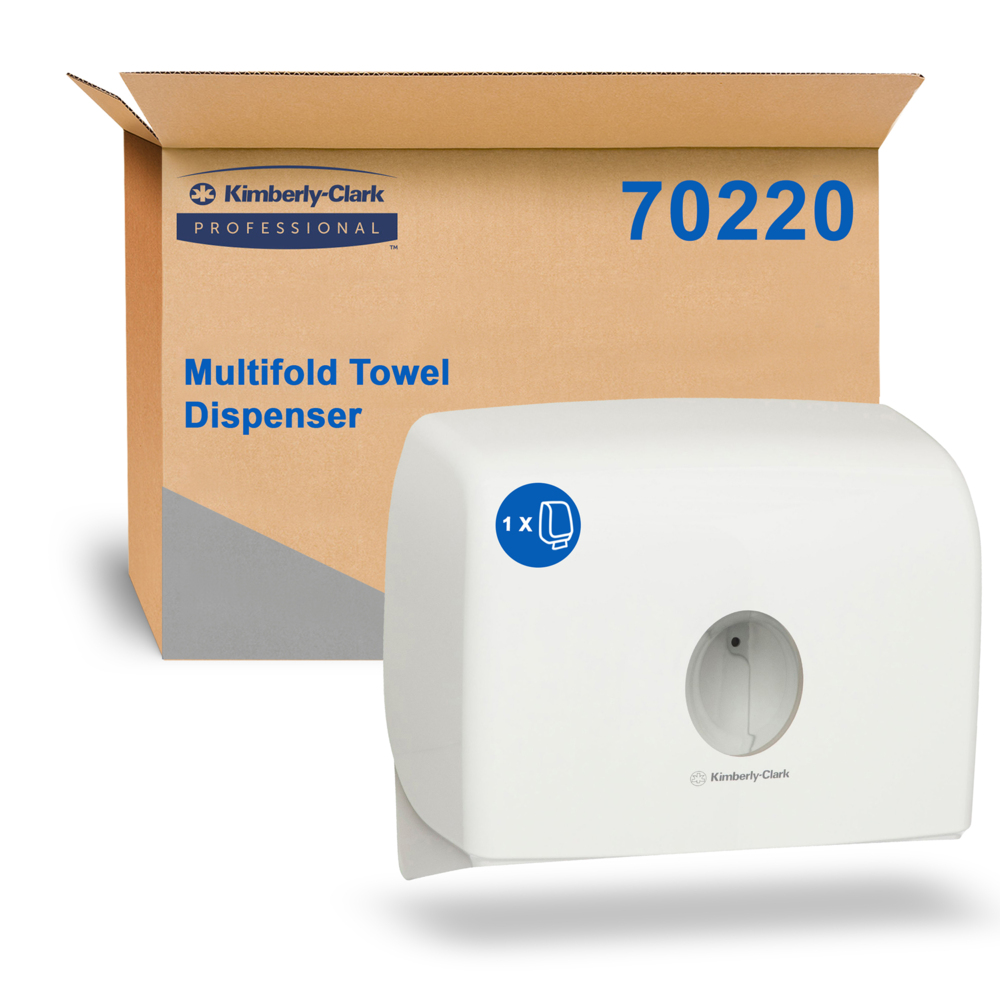 Kimberly-Clark Professional® Aquarius® Multifold Paper Towel Dispenser Single (70220) White, 1 Dispenser / Case (1 Dispenser) - S051299177