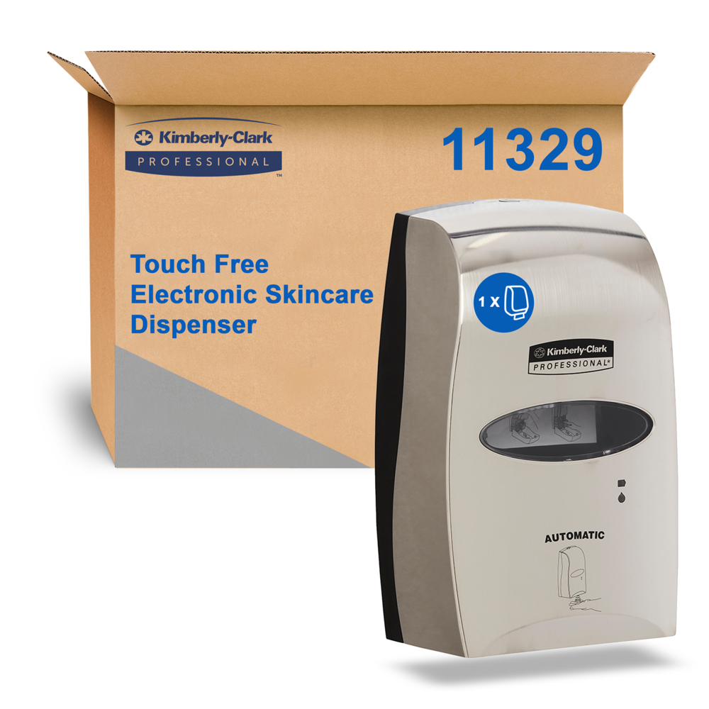 11329 KIMBERLY-CLARK PROFESSIONAL® Touch-Free Electronic Skincare Dispenser, Metallic, Case of 1 Dispenser - 991011329