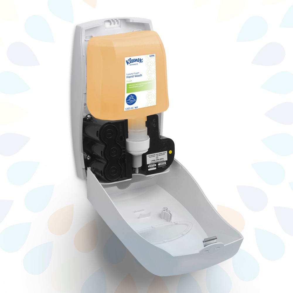 Kleenex® Botanics™ Fresh Luxury Foam Hand Wash 6396 - Scented Foaming Hand Cleanser - 4 x 1.2 Litre Clear Hand Wash Refills (4.8 Litre Total) - 6396