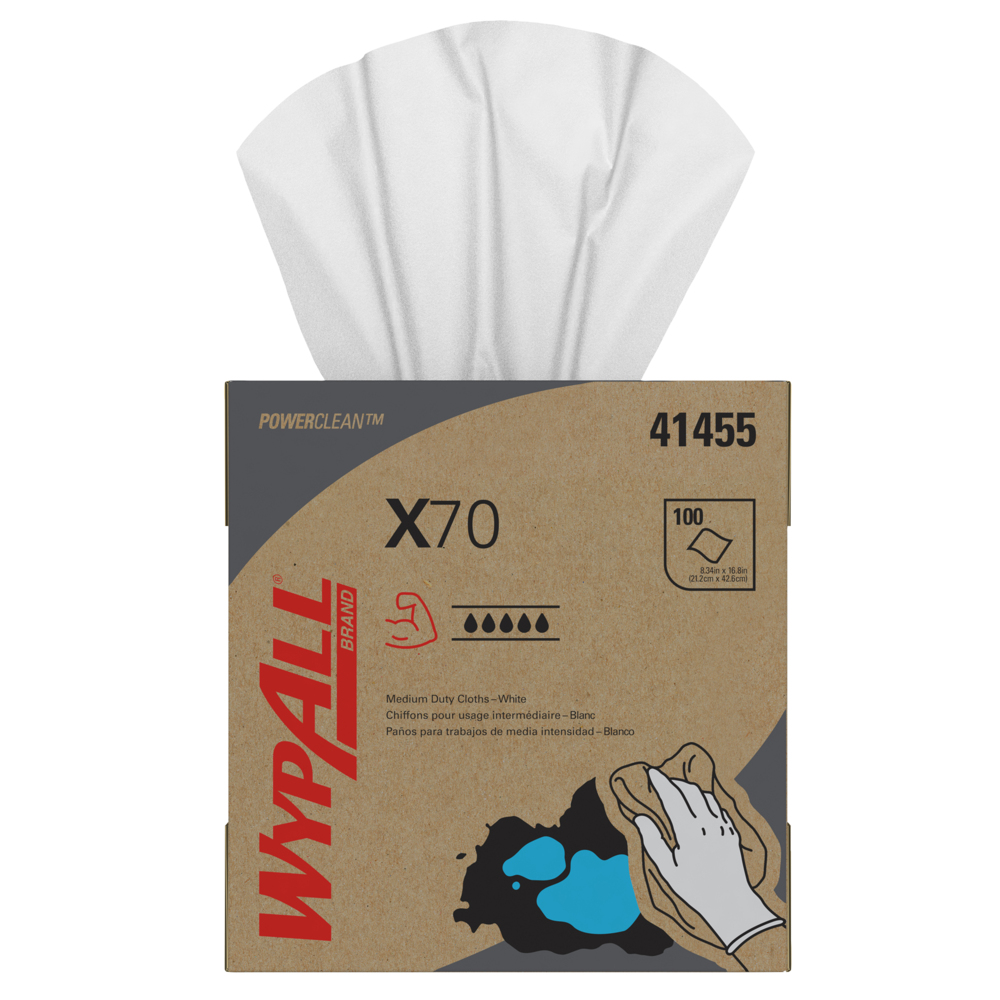 WypAll® Paños de limpieza WypAll® X70 Doblados, 30151700, Paños de Limpieza, 10 paquetes x 100 paños (1000 en total) - 991041455