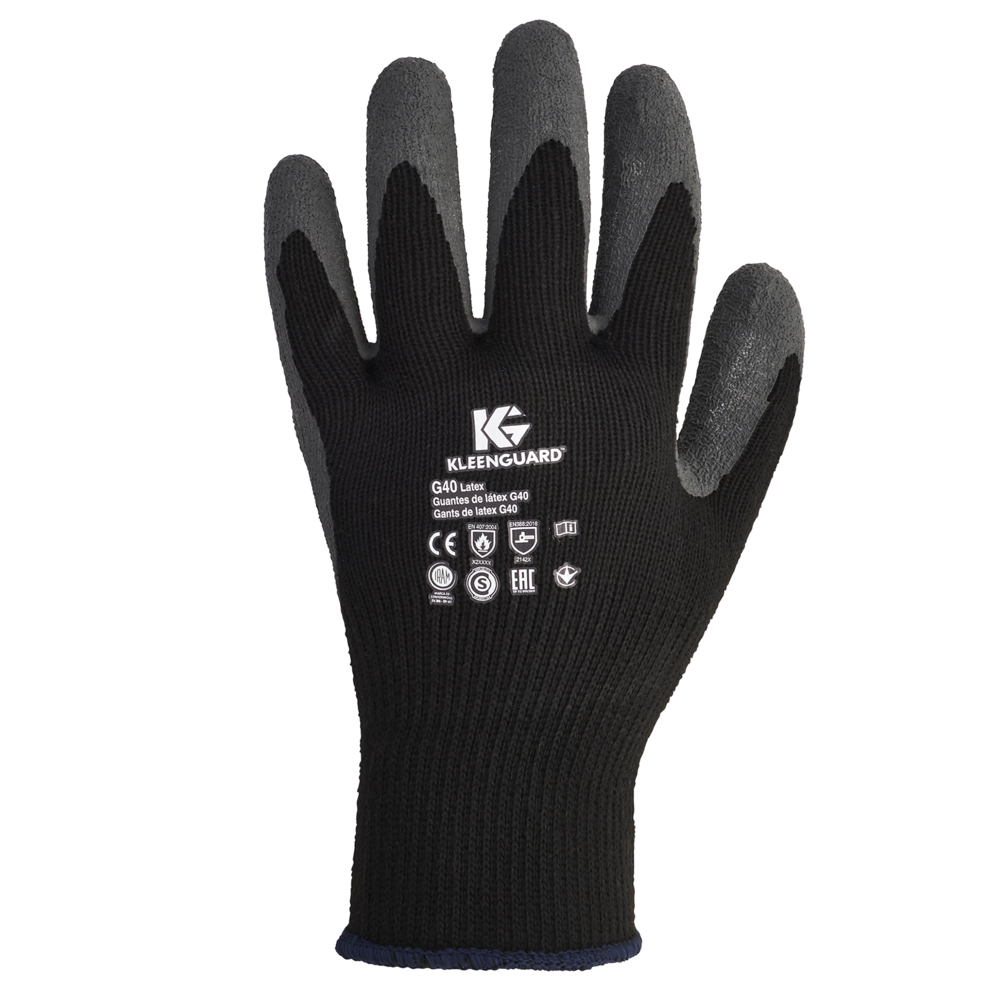 KleenGuard® G40 Handspezifische Latexhandschuhe 97273 – Grau und Schwarz, 10, 5 x 12 Paare (insgesamt 120) - 97273