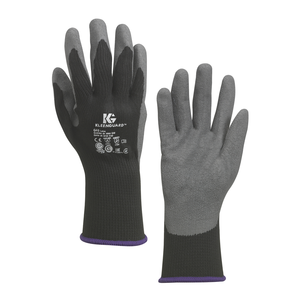 KleenGuard® G40 Latex Handspecifieke Handschoenen 97273 - Grijs en Zwart, 10, 5x12 paar (120 in totaal) - 97273
